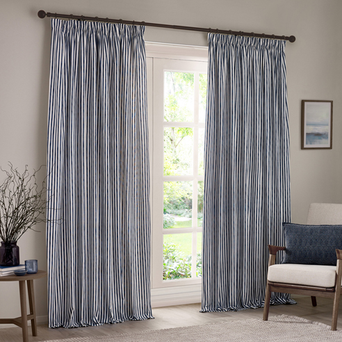 Hebden Pencil Pleat, Navy - Ready Made Curtains - Image 3